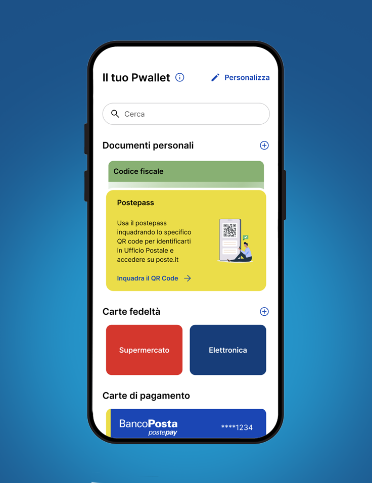 Home page App Poste Italiane