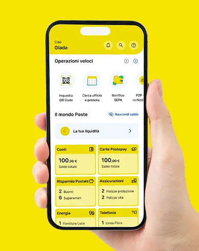 Home page App Poste Italiane